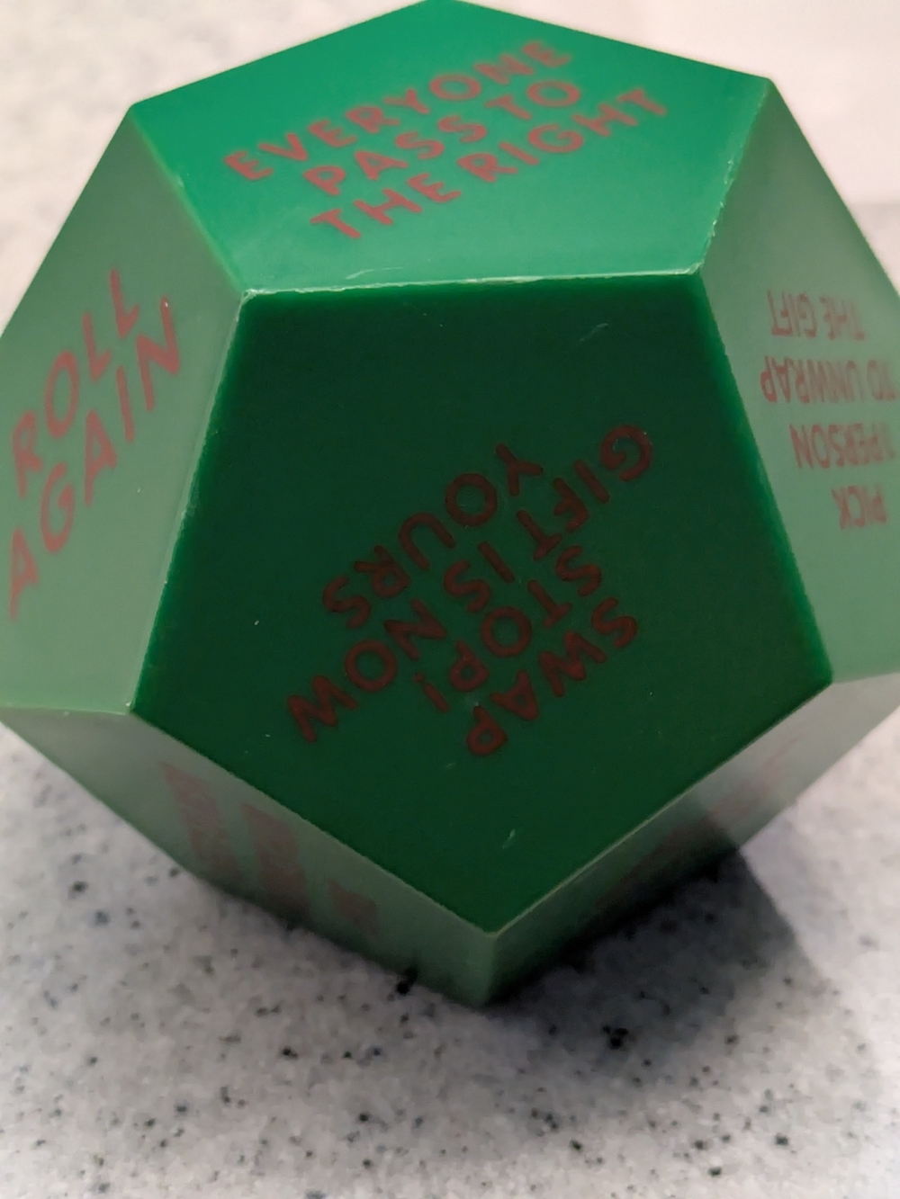 Holiday Party Swap Dice - Green Gift Exchange Game
